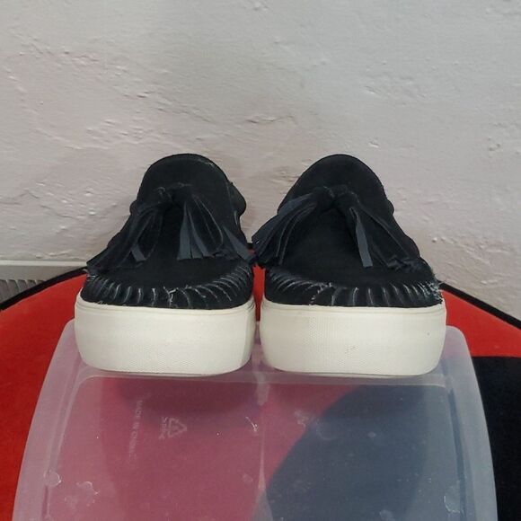 J/Slides Aztec Fashion Sneaker in Black Suede Size 7.5 - Picture 4 of 13